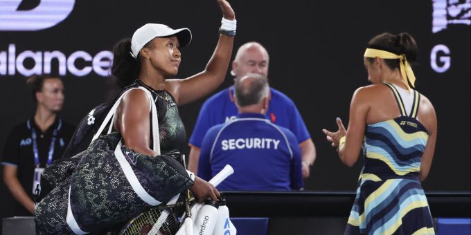 Naomi Osaka verabschiedet sich in Melbourne vom Publikum. Naomi Osaka
