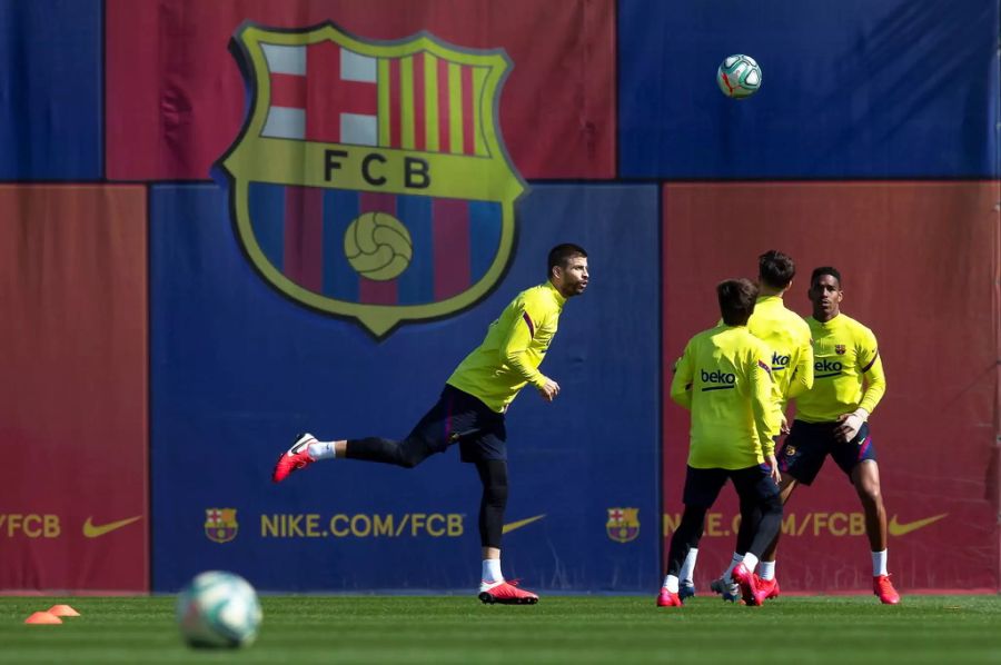 Eindrücke von vor der Corona-Krise: Die Stars des FC Barcelona im Training.