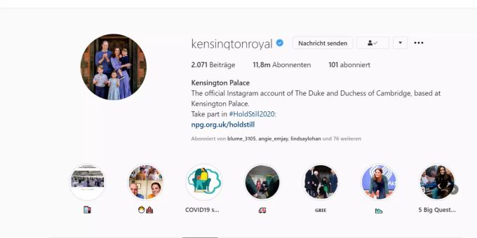 Nach zwei Jahren haben Prinz William und Kate dann auch mal ein neues Instagram-Profil-Bild. Kate Prinz William