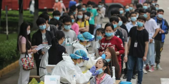 Die Massentests in Wuhan starteten Mitte Mai wuhan