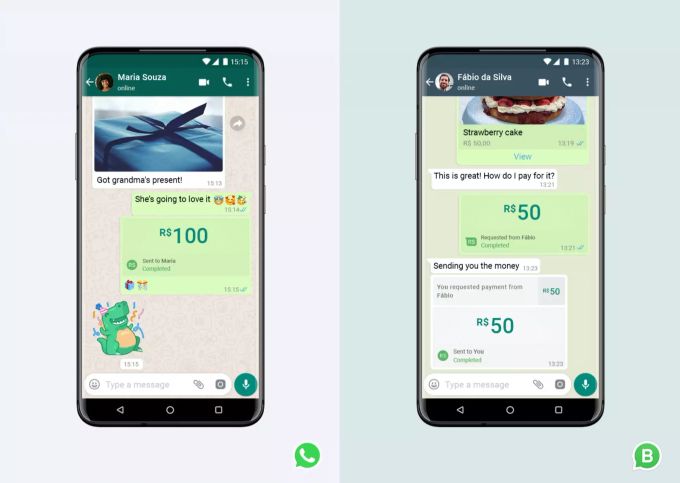 So sieht eine in Brasilien getätigte Transaktion via WhatsApp aus. WhatsApp Smartphone
