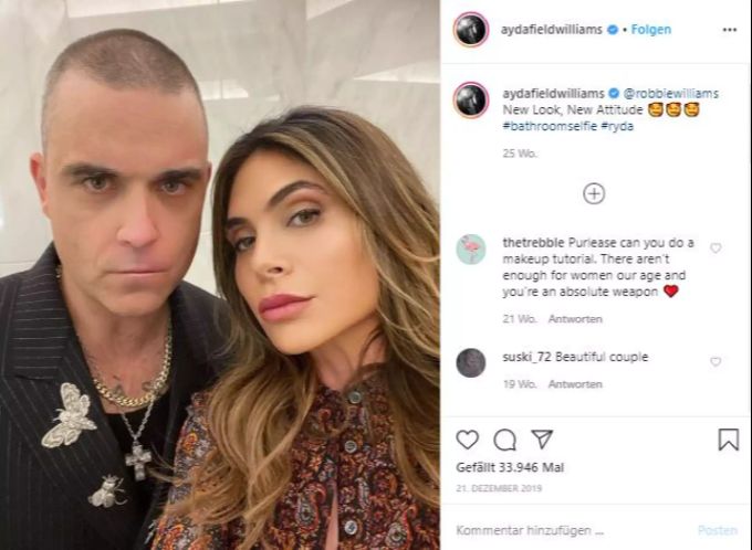 Robbie Williams und seine Frau Ayda machen Ferien in der Schweiz. ayda