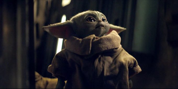 Die Figur «Das Kind» (Baby Yoda) in einer Szene aus «The Mandalorian». Streamingdienst Disney