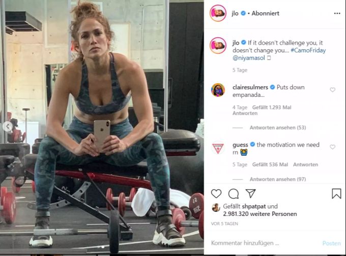 Jennifer Lopez ist mit 50 fast jeden Tag im Gym. jennifer lopez