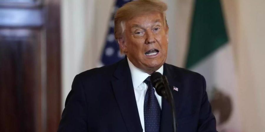 US-Präsident Donald Trump spricht auf einer Pressekonferenz. Foto: Evan Vucci/AP/dpa