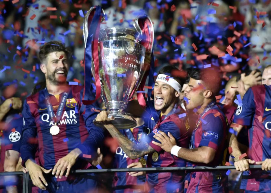 2015 sichert sich Neymar mit Barça den Sieg im Champions-League-Finale gegen Juventus Turin.