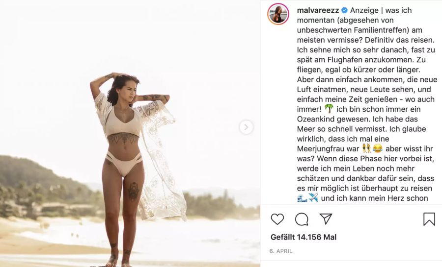 Roman Bürkis Freundin, Marlen Valderrama-Alvaréz, auf Instagram.