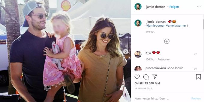 Jamie Dornan mit einer seiner Töchter. Jamie Dornan