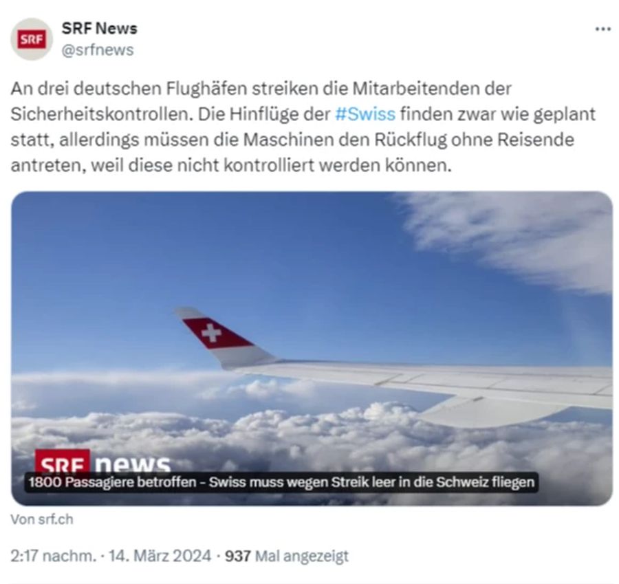 Inzwischen spricht SRF von «Reisenden».