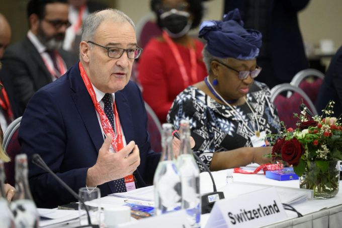 Guy Parmelin am WEF in Davos. (KEYSTONE/Laurent Gillieron) WEF