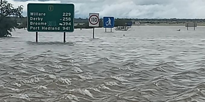Die australische Ortschaft Fitzroy Crossing steht unter Wasser. Fitzroy Crossing