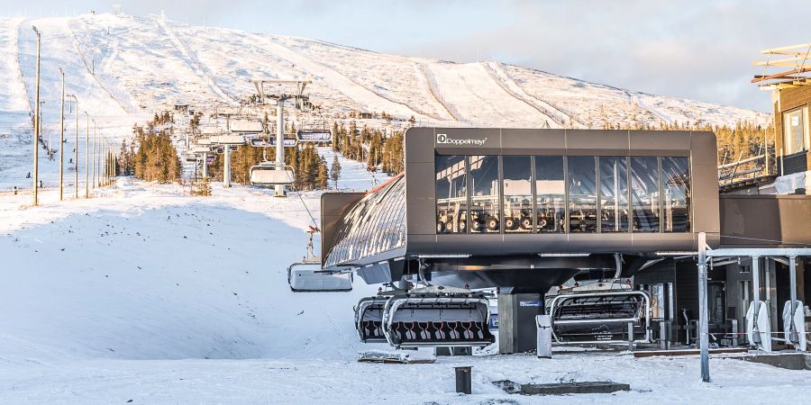 Sessellift Finnland Ylläs Schnee Ski