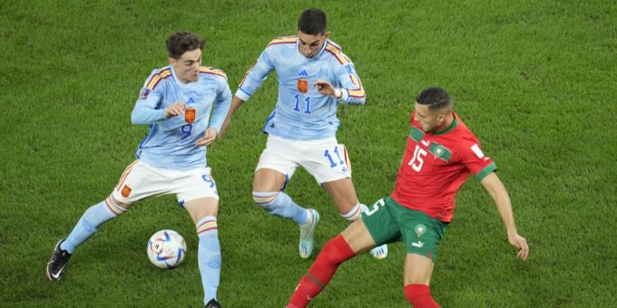 Marokko trifft im Achtelfinal der WM 2022 auf Spanien. WM 2022 Marokko Spanien