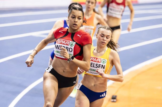 Audrey Werro bei ihrem Vorlauf über 800 m. Audrey Werro