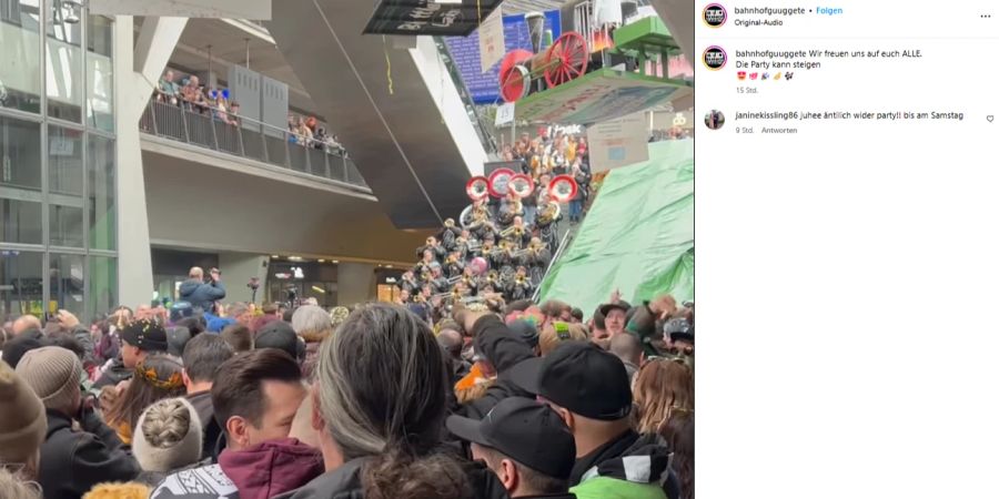 Luzerner Fasnacht Bahnhof Guuggete