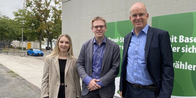 Geben sich moderat: Demi Hablützel, Pascal Messerli, Lorenz Amiet (von links). basel svp