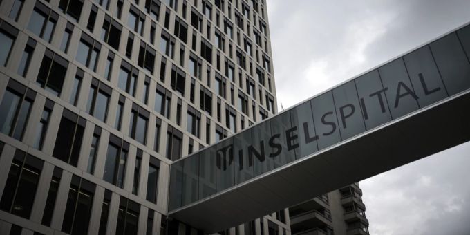 Blick auf das Gelände des Inselspitals in Bern. Inselspital