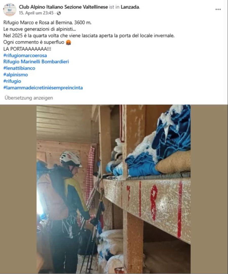 Eingeschneite Hütte Pseudo Alpinisten