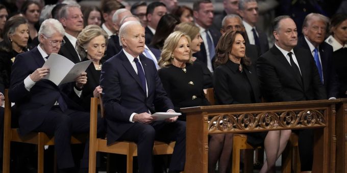 An der Trauerfeier für Carter nahmen sowohl Biden als auch Trump teil. (Archivbild) An der Trauerfeier für Carter nahmen sowohl Biden als auch Trump teil. (Archivbild)