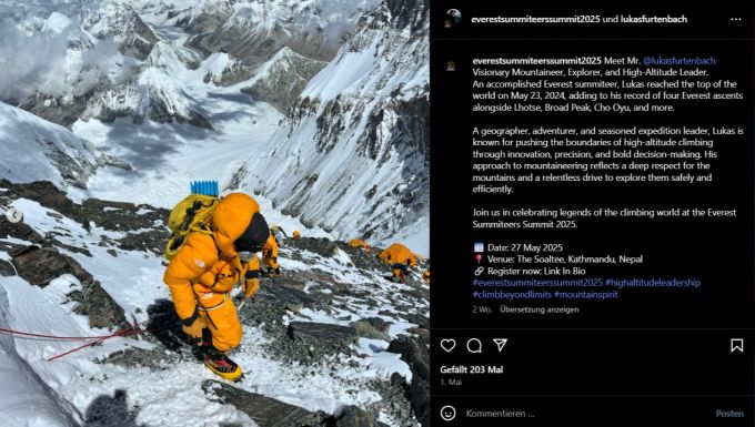 Die Express-Expedition wurde vom Anbieter Lukas Furtenbach organisiert. everest express besteigung