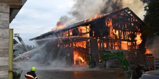 Hoher Sachschaden - Vollbrand einer Scheune in Waldkirch SG