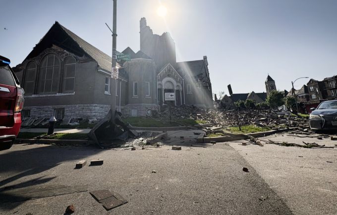 Grosser Schaden in St. Louis, Missouri. USA