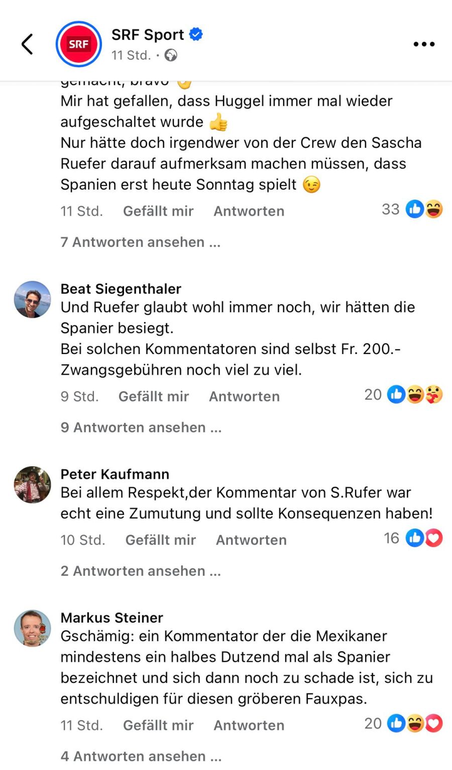 Die Nati-Fans ärgern sich über SRF-Kommentator Sascha Ruefer.