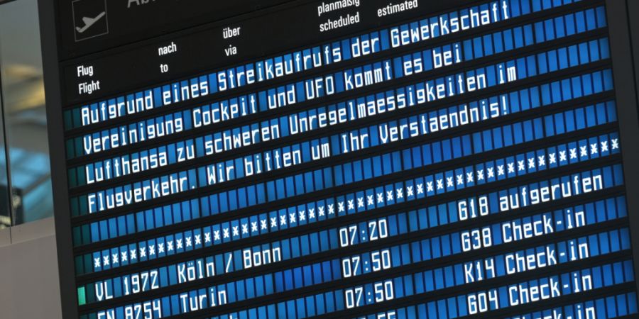 Die deutsche Gewerkschaft «Vereinigung Cockpit» hat mehr als 5000 Beschäftigte zu einem 48-Stunden-Streik aufgerufen. (Archivbild)