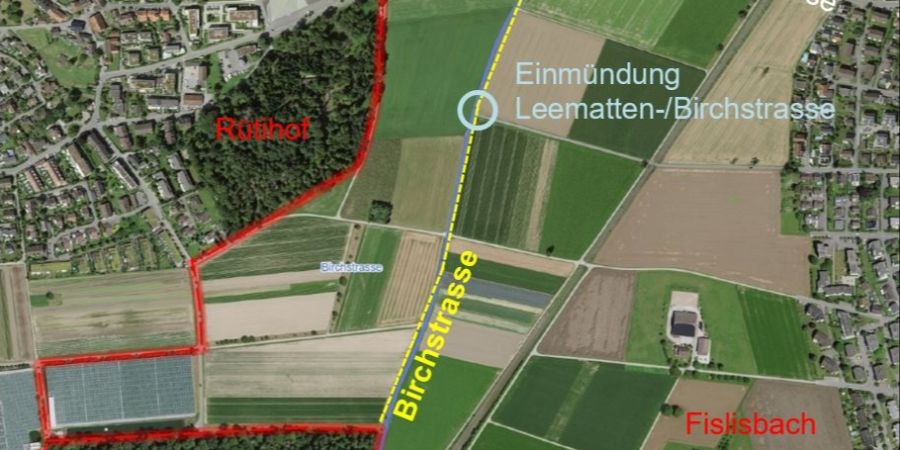 Plan Fislisbach Birchstrassen Karte