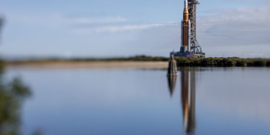 Die US-Raumfahrtbehörde Nasa hat das Raketensystem für «Artemis 2» in Stellung gebracht. (Archivbild)