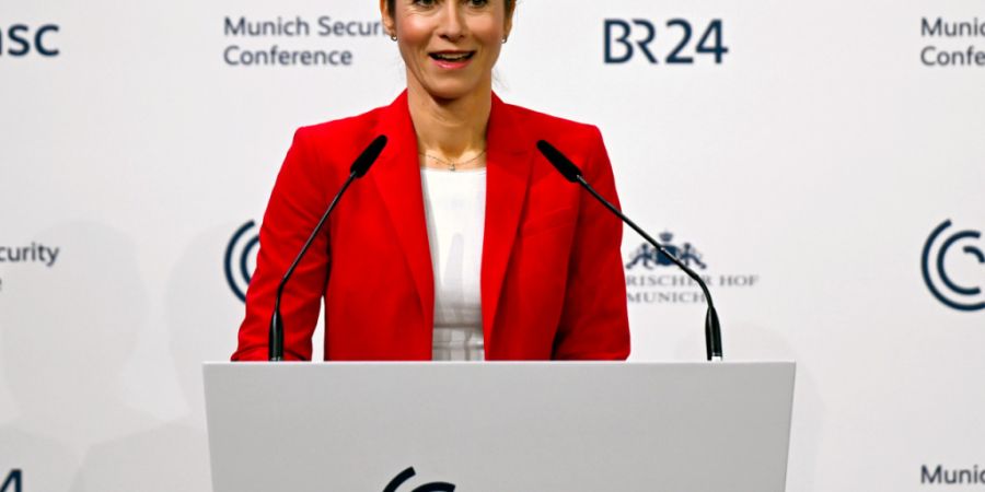 Kaja Kallas, EU-Außenbeauftragte, spricht bei der Münchner Sicherheitskonferenz. Foto: Sven Hoppe/dpa