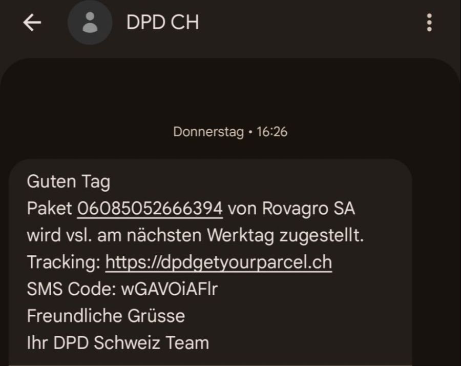 Dieses SMS ploppte bei einem Nau.ch-Leser auf.