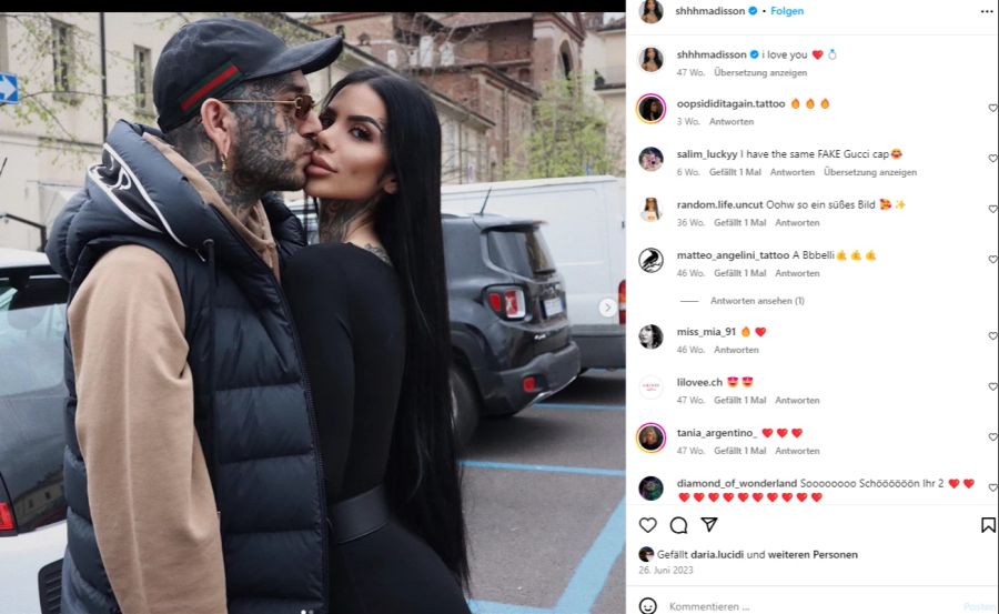 Mia Madisson und ihr Mann Matteo Rocco. Ob die beiden nach Deutschland in die Nähe von Matteos Tattoostudio ziehen?