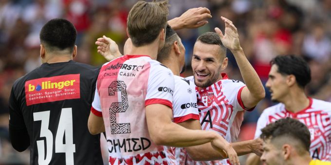 Dejan Sorgic vom FC Sion feiert sein Tor zum 1:0 gegen Schaffhausen. FC Sion