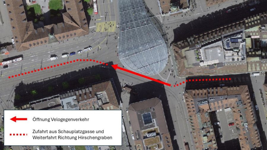 Veloverbindung Schauplatzgasse Bubenbergplatz