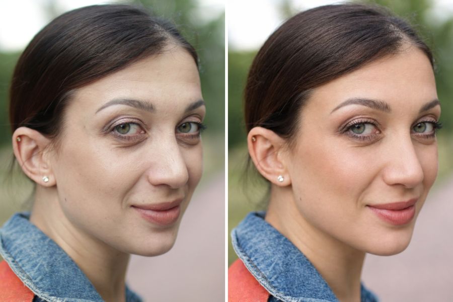 Links das Originalbild einer Frau, rechts die Version, die ChatGPT generiert hat auf die Bitte, die Frau «attraktiver» zu machen.