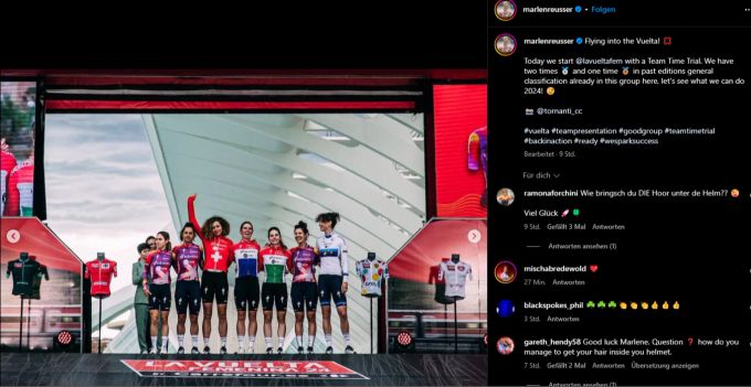 Vuelta Femenina: Marlen Reusser feiert mit Equipe SD Worx – Protime den dritten Podestplatz. Marlen Reusser