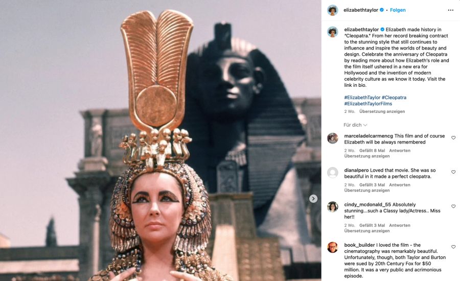 Liz Taylor in Cleopatra.