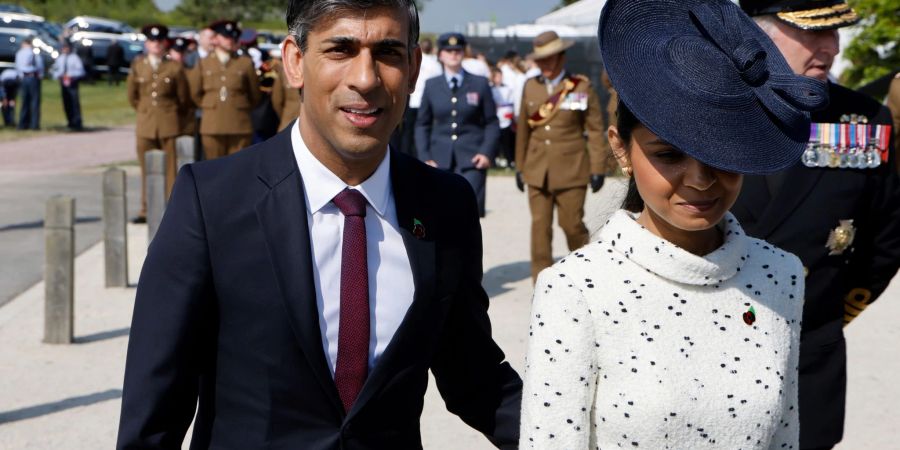 Der britische Premierminister Rishi Sunak und seine Frau Akshata Murty.