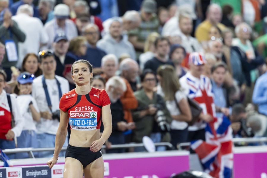 Géraldine Di Tizio-Frey (29) nach dem 100-m-Final an der Leichtathletik-EM in Birmingham – die Enttäuschung über die verpasste Medaille ist ihr anzusehen.