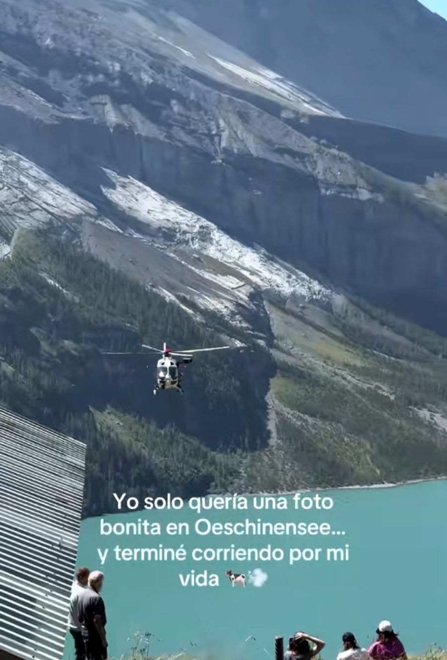 «Ich wollte doch nur ein schönes Foto am Oeschinensee – und am Ende rannte ich um mein Leben», schreibt die lateinamerikanische Touristin auf Tiktok.