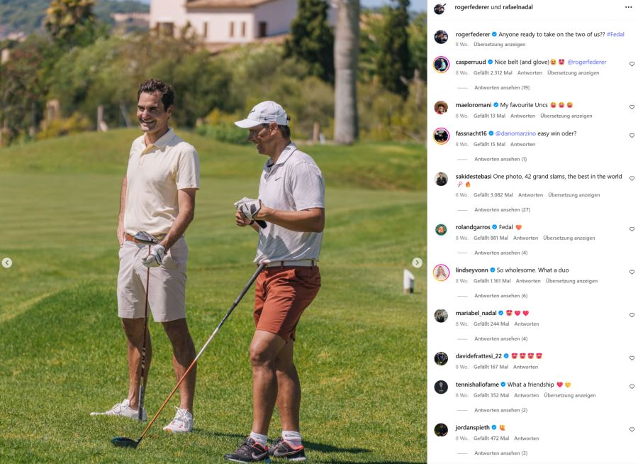 Zuletzt hatte sich Roger Federer auch schon mit Rafael Nadal zu einer Partie Golf getroffen.