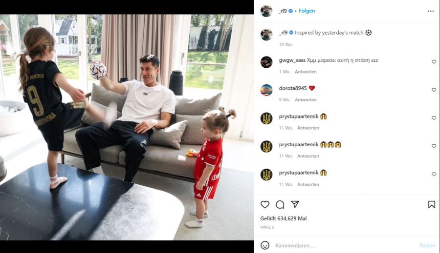 Robert Lewandowski hat zwei Kinder.