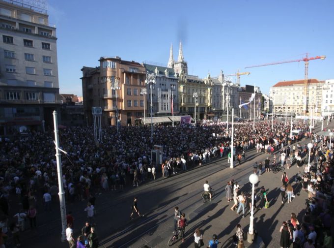 Demonstration in Zagreb, Kroatien. Kroatien