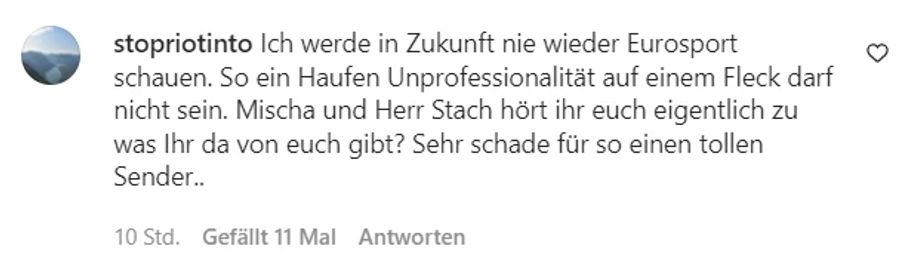 Ein Kommentierer auf Instagram schaltet künftig sogar aus.