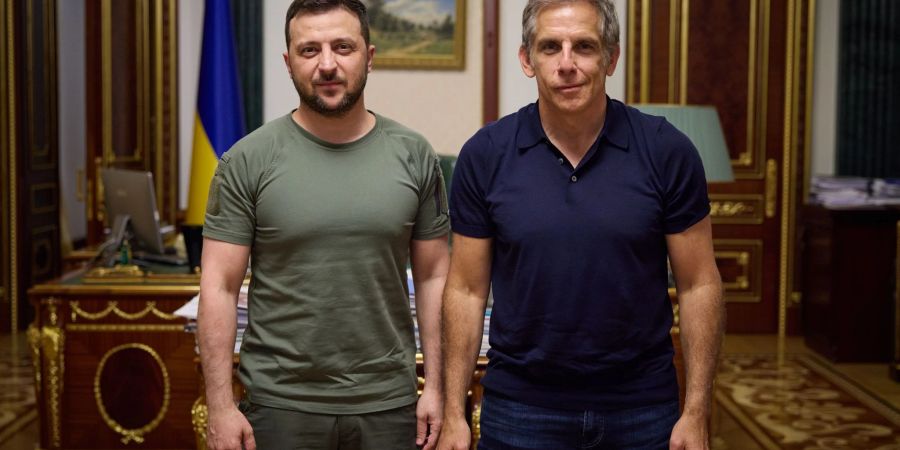 Wolodymyr Selenskyj mit Ben Stiller in Kiew.