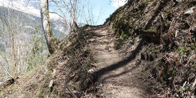 Ein 81-jähriger Mann starb bei der Sanierung eines Bergpfades bei Trun GR. polizei graubünden