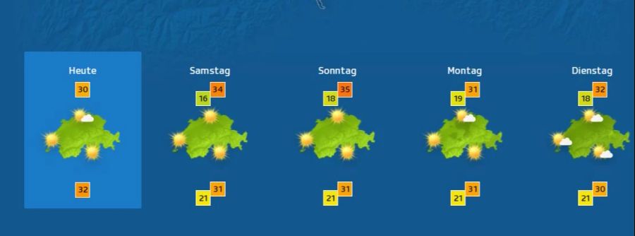 Wetterprognose SRF Meteo Hitze