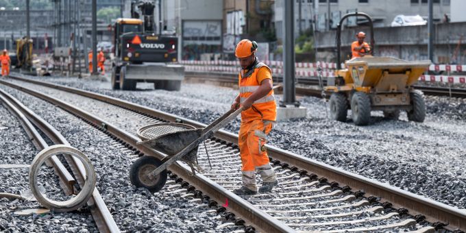 Sicht auf die SBB-Baustelle Entflechtung Wylerfeld, am Donnerstag, 16. Juni 2022, in Bern. sbb