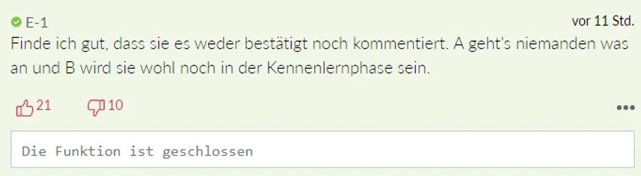 «E-1» findet es gut, «dass sie es weder bestätigt noch kommentiert».